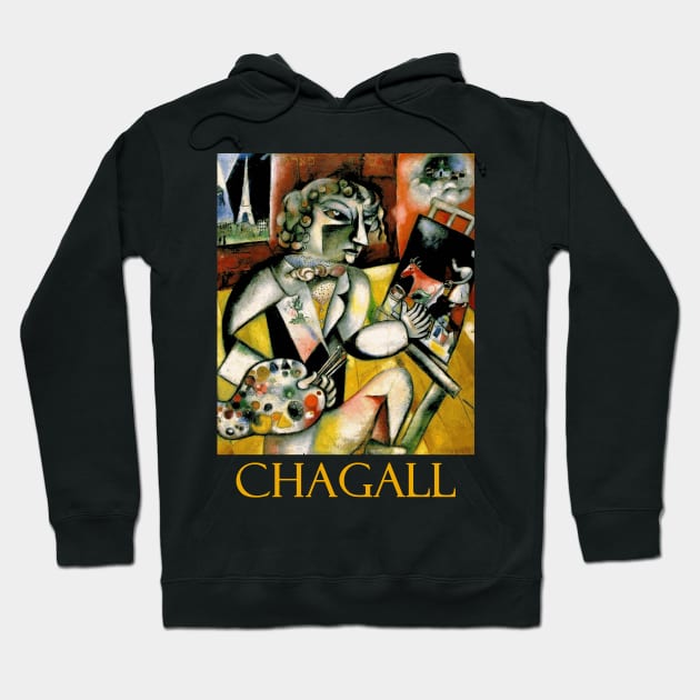 Self Portrait with Seven Digits (1913) by Marc Chagall Hoodie by Naves